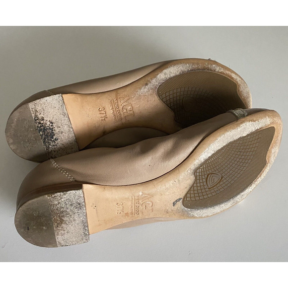 AGL Attilio Giusti Leombruni Ballet Flat Patent Cap Toe Beige Tan Leathe… - Picture 8 of 8